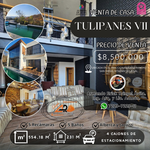 Casa Tulipanes Vii En Venta. Nueva, Equipada, Amueblada Y Lista Para Estrenar. Tiene Vistas Panorámicas, Alberca Climatizada En Fracc Rancho San Diego Edomex