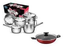Comprar Jogo De Panelas Solar 6pçs Inox + Panela Wok 28cm Tramontina