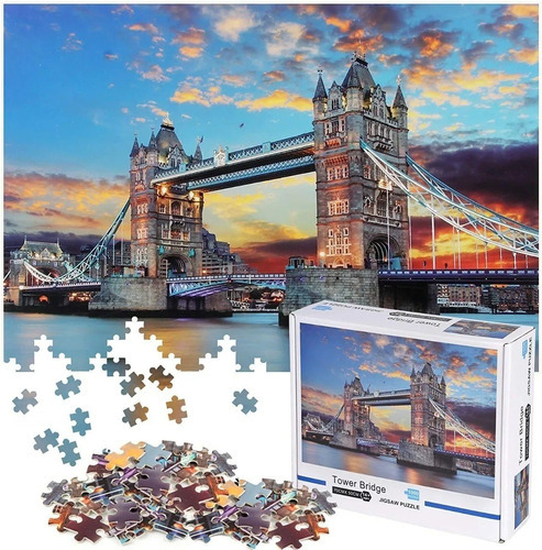 Imagen 2 de 4 de Rompecabezas 1000 Pzas Puzzle Puente Ciudad Tower Bridge Edu