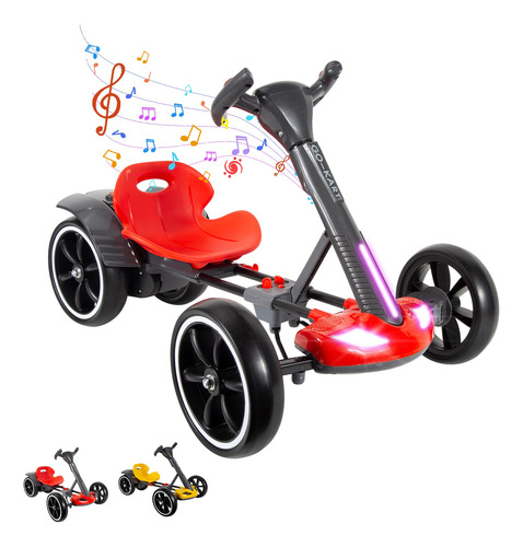 Carro Eléctrico Montable Go Kart Infantil Luces Led Sonido