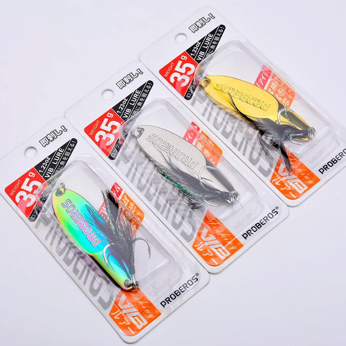 Chispa Señuelos Pesca Azul - Plateado - Amarillo 7cm 32g