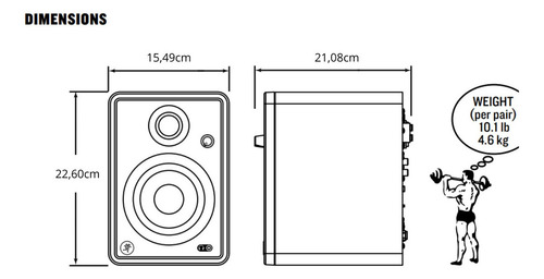 Monitor De Estúdio Mackie Cr4 X Woofer 4 Pol 50w 110v (par)