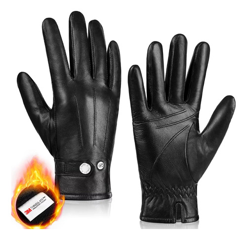 Magilink Guantes De Cuero Para Hombres Piel De Oveja Genuina