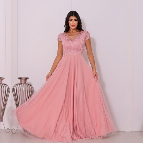 Vestido Festa Marsala Ombro A Ombro - Madrinha Luxo