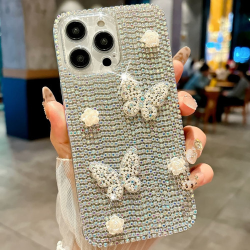Funda De Teléfono Para Xiaomi Poco X F M C 7 6 5 4 3 Con Diamantes De Imitación Brillantes Y Coloridos Diamantes De Imitación, Perla, Mariposa, Crista