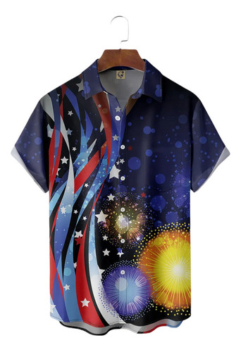 Camisa Hawaiana Unisex Con La Bandera La Independencia, C