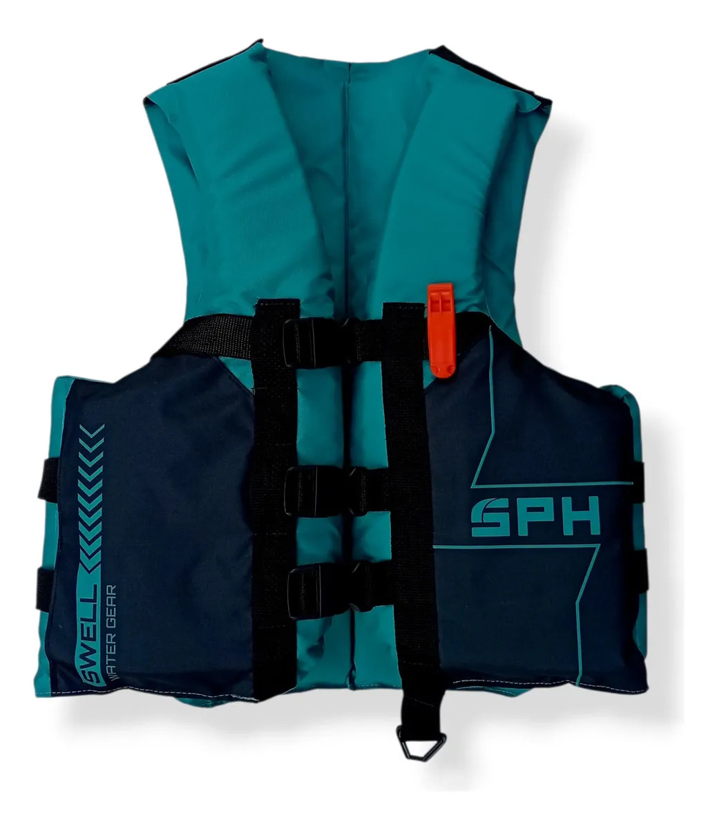 Chaleco Salvavidas Deportivo (daf) Kayak Pesca Sph + Silbato Color Verde Petroleo Talle M