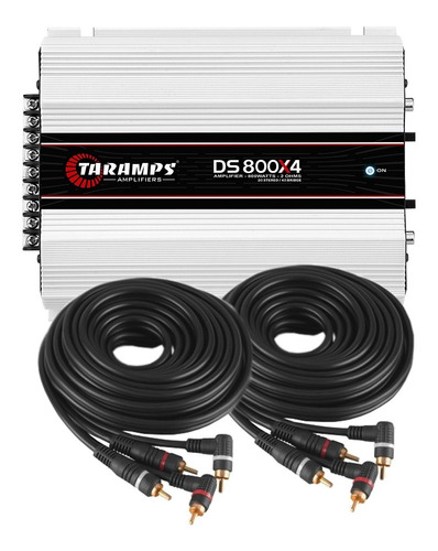 Modulo Ds800x4 Amplificador 2ohms Digital + 2 Cabos Rca 1,5m