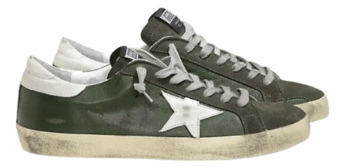 Tennis Golden Goose Superstar Green Leather Originales