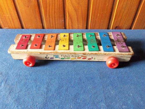 Antiguo Xilófono De Madera Americano Fisher Price!