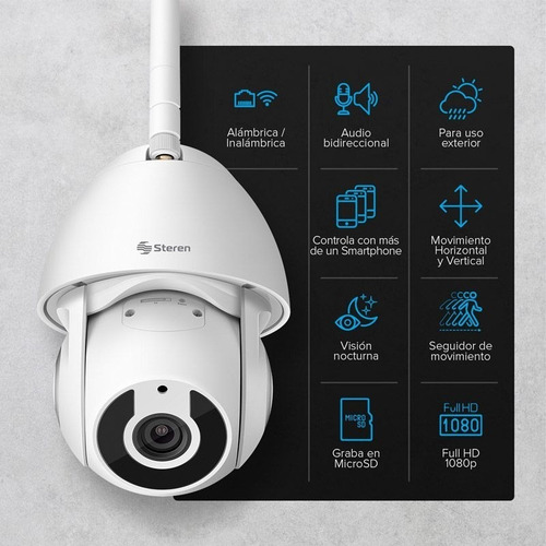Cámara Seguridad Wifi Ethernet Full Hd Exterior Steren Cctv