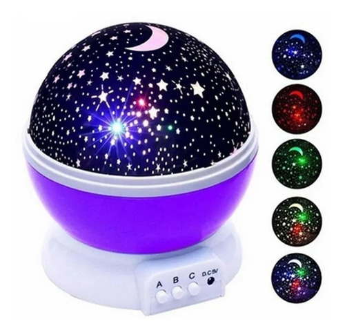 Proyector Lámpara Led Luz Cielo Estrella Espanta Cuco Niños Color Morado