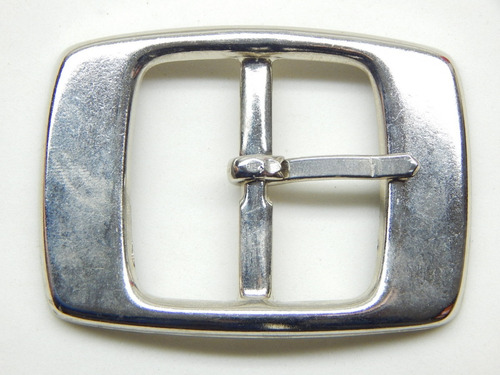 Hebilla Para Cinturón De Metal Rectangular Niquelada.