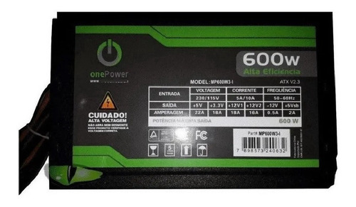 Imagem 5 de 7 de Fonte Atx 600w Real One Power Mp600w3i Eps 12v V2.3 20/24pin