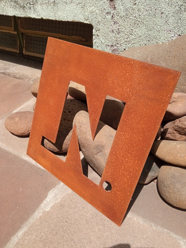 Placa Em Aço Corten - 40x 45cm