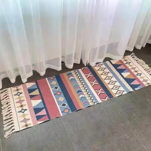 Alfombra Bajada De Cama Larga Tela Tejido