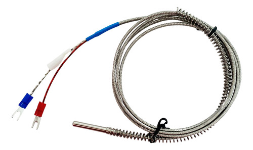 Sensor Termopar Tipo J 1.5 Mts Cable Forro Fibra Y Malla