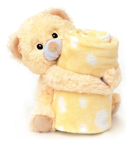 Cobertor Microfibra 75x75 Cm Bichinho Pelúcia De Fofo Cor Ursinho Amarelo