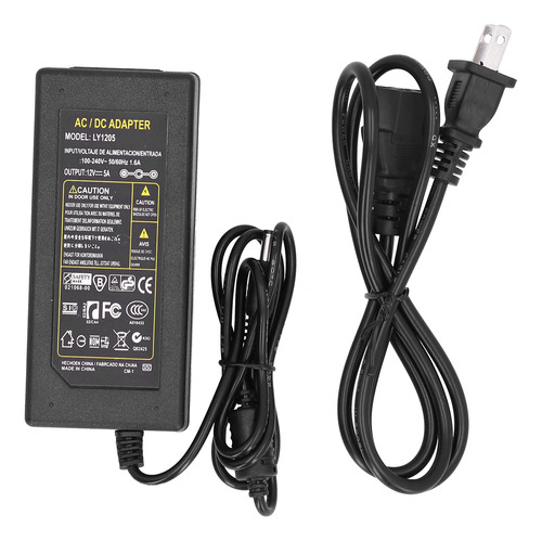 Adaptador De Corriente 5a Ac100-240v A Dc12v Us Plug Led