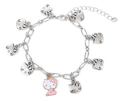 Pulsera Doble De Hello Kitty Para Mujer Y Pareja, Joyería Ku