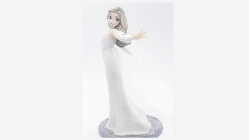 Estatuilla Frozen Elsa Con Vestido Blanco.