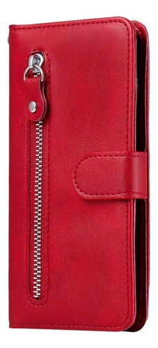 Capa Carteira De Couro Com Zíper Para Xiaomi Redmi