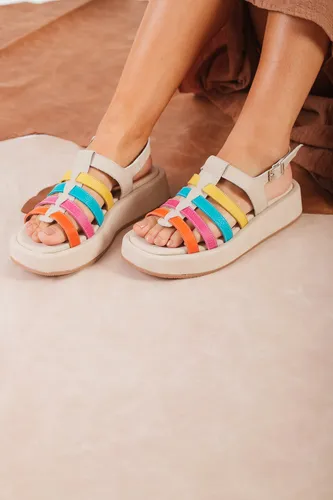 Sandalias Franciscanas Mujer Cuero 100% Plataforma Moda Roma
