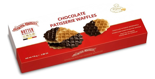 Waffles Cobertos Com Chocolate Amargo Belgian Butters 110g