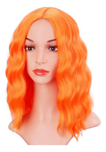 Eardofo - Pelucas De Color Naranja Para Mujer, Peluca Corta