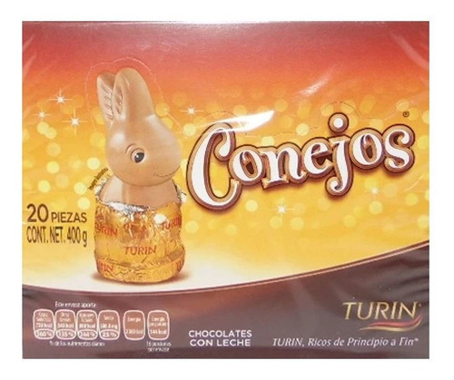 Conejos Turin 20piezas 400g. Chocolate Con Leche