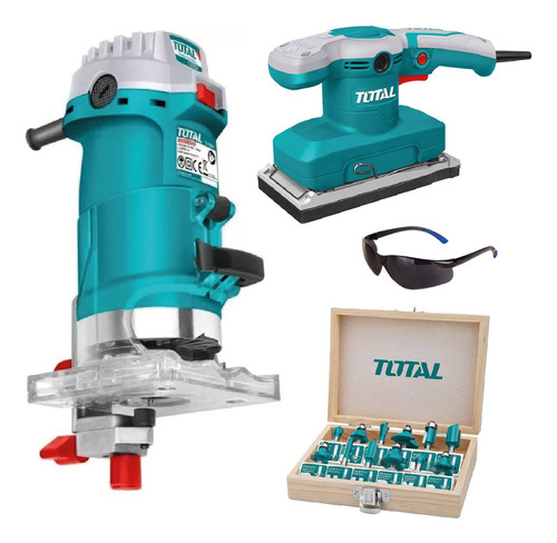 Lijadora Orbital 320w + Ruteadora Palma Set Fresas Total 6mm