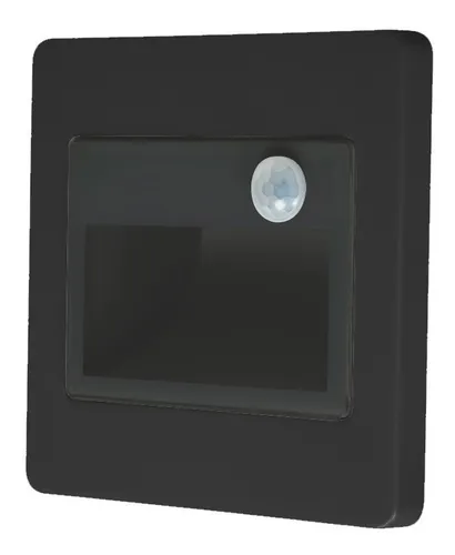 LuzNocturnaLedConSensorDeMovimientoEmpotrableColorNegroEchoIlluxMl-2305