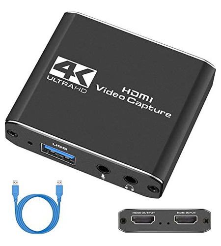 Capturadora Video Hdmi 4k 1080p Usb 3.0 Loop Bucle + Mic In