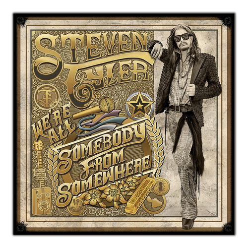 #130 - Cuadro Vintage 30 X 30 Cm / Steven Tyler Rock Música