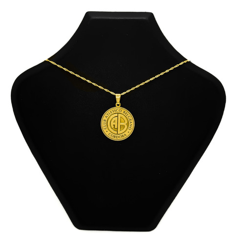 Cadena Y Dije Escudo Fútbol Equipo Argentina Oro 18k Club Atlético Belgrano 50 Cm