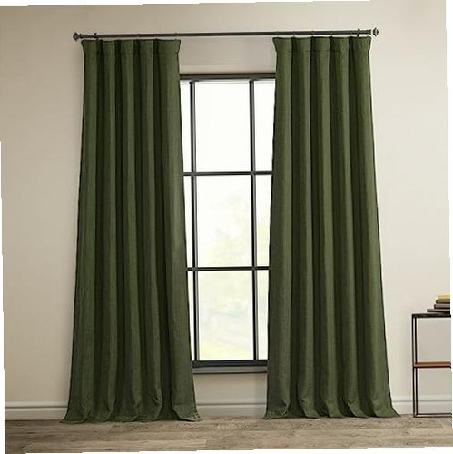 Hpd Half Price Drapes Boch-ln18520-84 Faux Linen Blackout Color Verde (Tuscany Green)