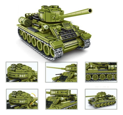 Bloques modelo militares Minibuild para soldados y tanques T34