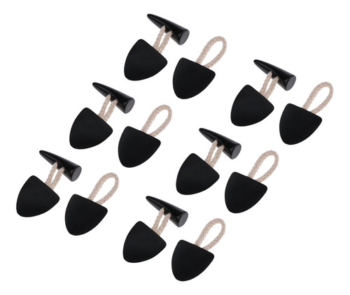 Imagen 7 de 8 de 6 Pares De Botones De Palanca De Cuerno De Cuero Negro Pu