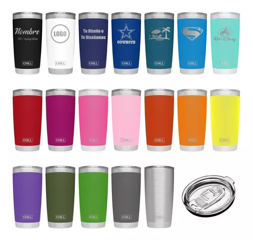 10 Vaso Térmico Chill 20oz Antiderrame Personalizado Láser