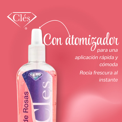 Agua De Rosas 250ml Tónico Facial, Cles, 2 Piezas