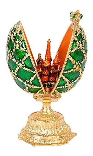 Qifu Pintado A Mano Esmaltado Faberge Huevo Estilo Decorativ