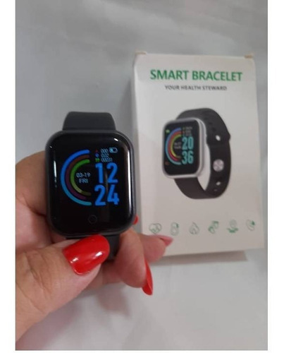 Reloj inteligente Smart Watch Y68 D20, color de la carcasa: negro, color de la correa: negro