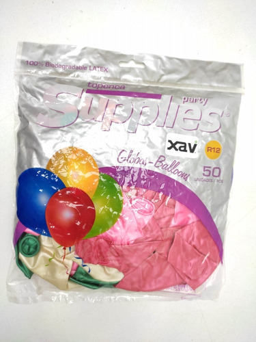 Imagen 3 de 4 de 50 Globos N°12 Metalizado Multicolor Supplies Tpa 6855 Xavi