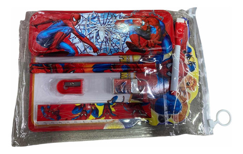 Set Escolar Spiderman Combo Estudiante Con Calendario