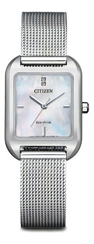 Reloj Citizen Ecodrive Analog Em049181d Mujer Color De La Malla Plateado Color Del Bisel Plateado Color Del Fondo Plateado