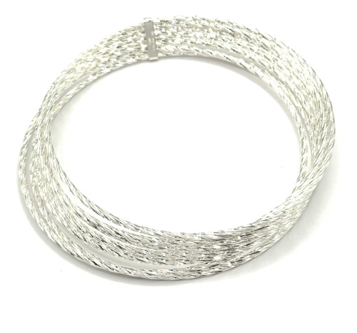 Pulseras Semanario Diamantado Plata .925 Grande 6.8cm X 2mm