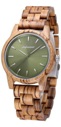 Reloj De Madera Ligero Para Mujer Hecho A Mano Con Grabado