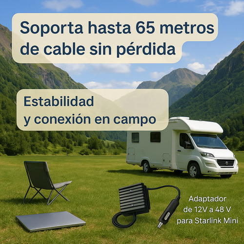 Adaptador Para Starlink Auto Elevador Voltaje 12/24v A 48v