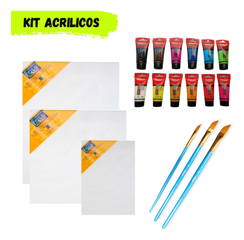 Set De Pintura Arte Acrilicos Kit Para Pintar