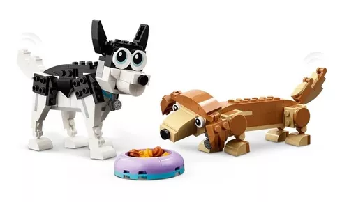 LEGO Creator 3 en 1 Adorable juego de juguetes de construcción de perros  31137, relleno de calcetines o regalo para amantes de los perros, con  figuras